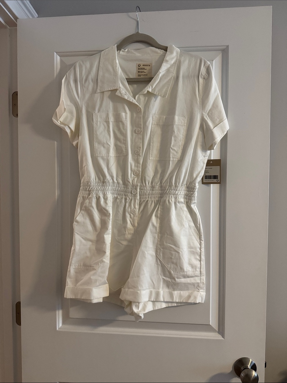 For Days White Organic Cotton Shorts Coverall